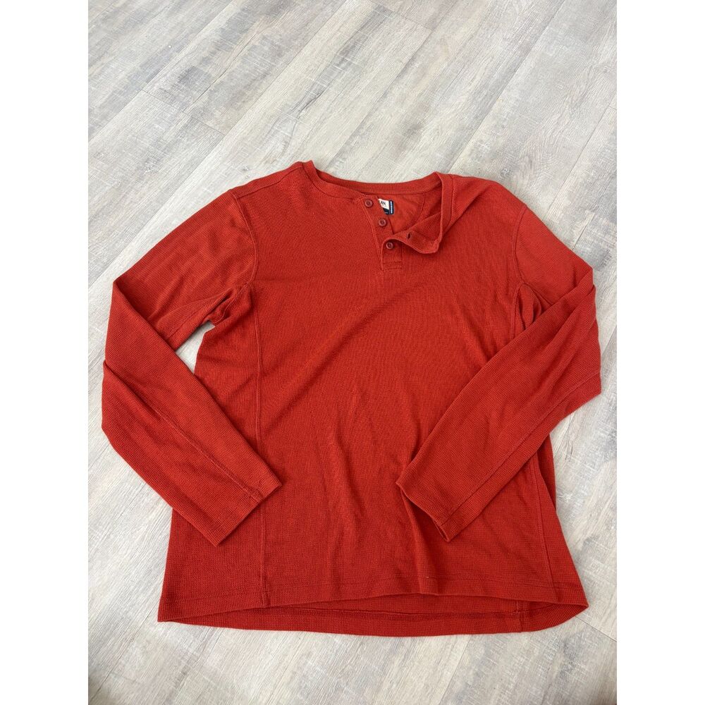 Magellan Orange Waffle knit long sleeve Size M